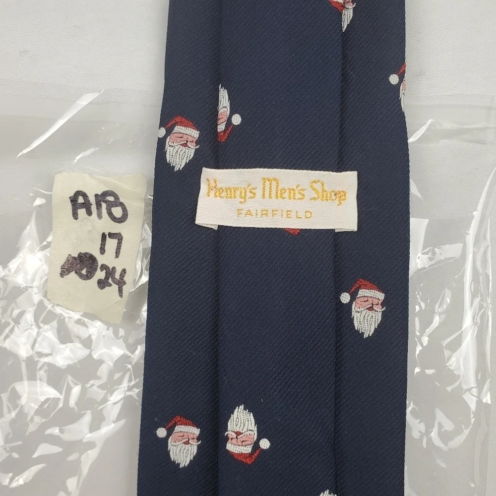 Henry's Men's Shop Fairfield navy Santa skinny‎ tie